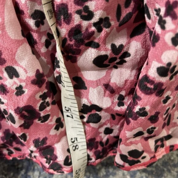 Gilbert Farrar Lightweight High Low Pink Floral Dress Size Medium - Picture 11 of 11